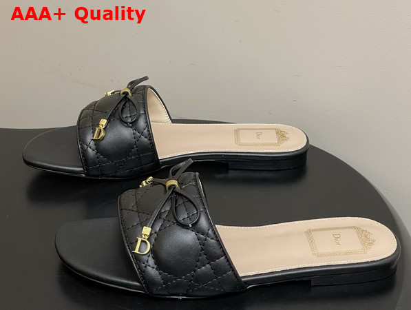 Dior Cannage Slide Black Quilted Cannage Lambskin Replica