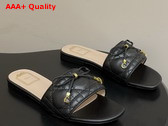 Dior Cannage Slide Black Quilted Cannage Lambskin Replica