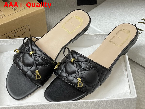 Dior Cannage Slide Black Quilted Cannage Lambskin Replica