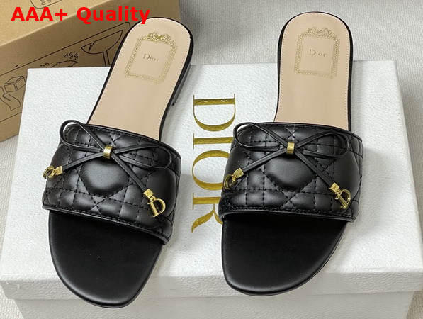 Dior Cannage Slide Black Quilted Cannage Lambskin Replica