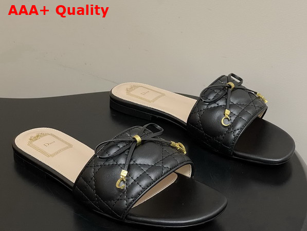 Dior Cannage Slide Black Quilted Cannage Lambskin Replica