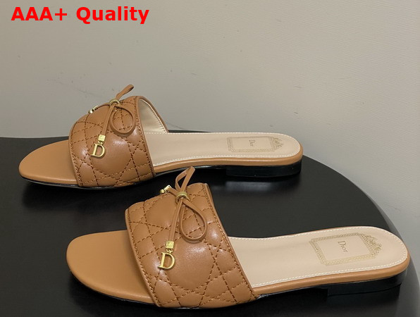 Dior Cannage Slide Brown Quilted Cannage Lambskin Replica