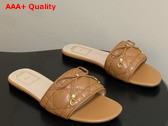 Dior Cannage Slide Brown Quilted Cannage Lambskin Replica