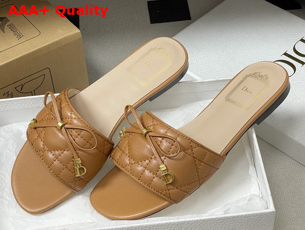 Dior Cannage Slide Brown Quilted Cannage Lambskin Replica