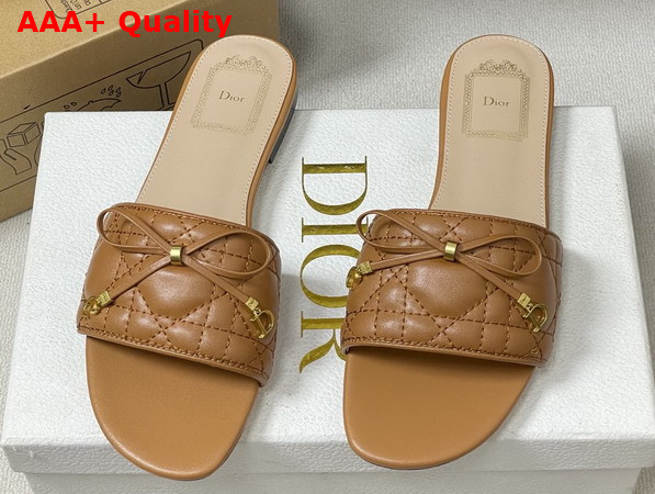 Dior Cannage Slide Brown Quilted Cannage Lambskin Replica