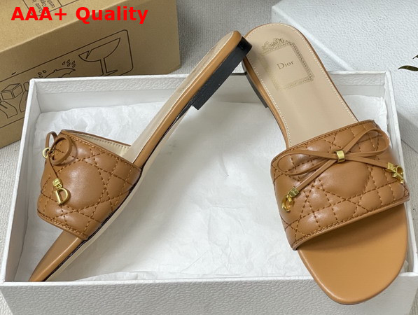 Dior Cannage Slide Brown Quilted Cannage Lambskin Replica