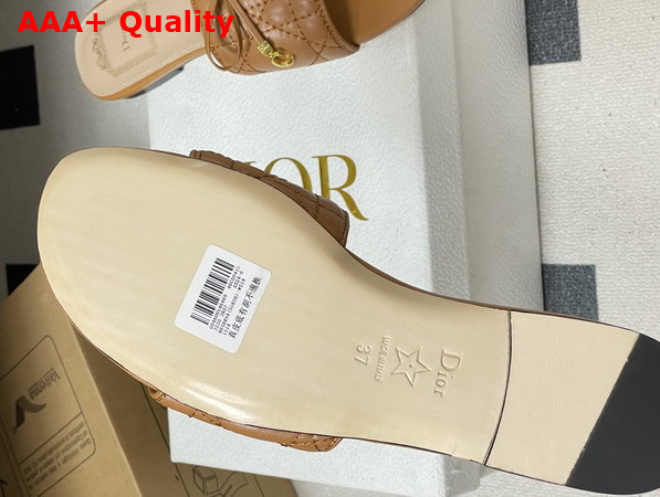 Dior Cannage Slide Brown Quilted Cannage Lambskin Replica