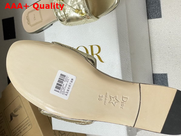 Dior Cannage Slide Gold Tone Laminated Lambskin with Quilted Cannage Motif Replica
