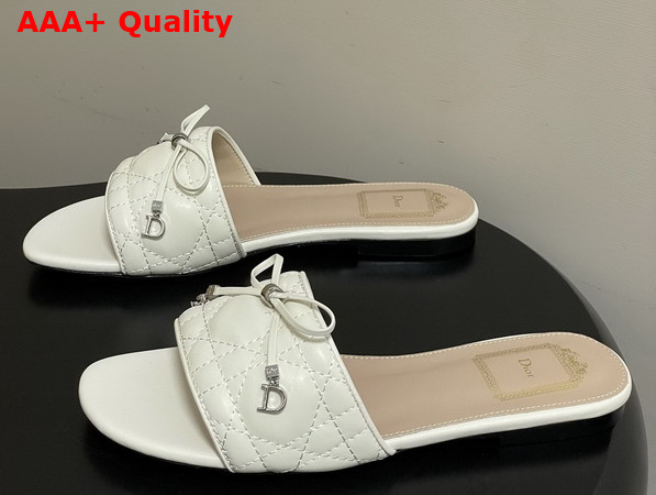 Dior Cannage Slide White Quilted Cannage Lambskin Replica