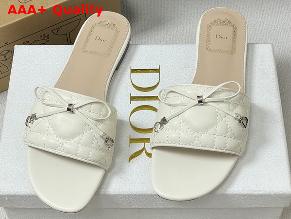 Dior Cannage Slide White Quilted Cannage Lambskin Replica