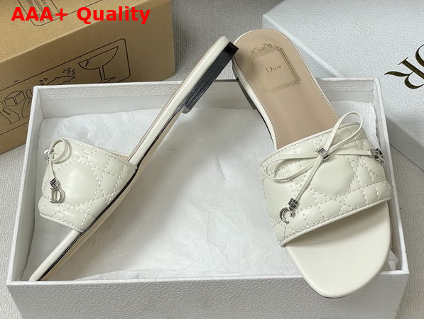 Dior Cannage Slide White Quilted Cannage Lambskin Replica