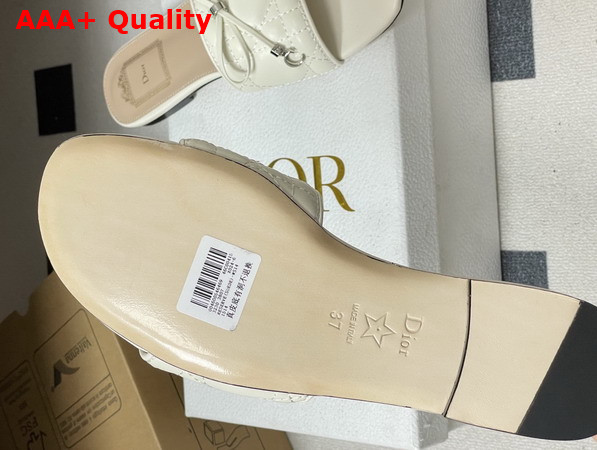 Dior Cannage Slide White Quilted Cannage Lambskin Replica