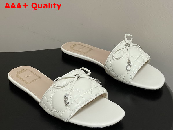 Dior Cannage Slide White Quilted Cannage Lambskin Replica