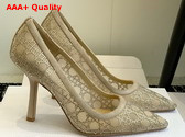 Dior Capture Pump in Transparent Mesh with Strass Cannage Motif and Nude Suede Goatskin Replica