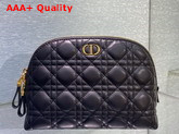 Dior Caro Beauty Pouch Black Cannage Lambskin Replica