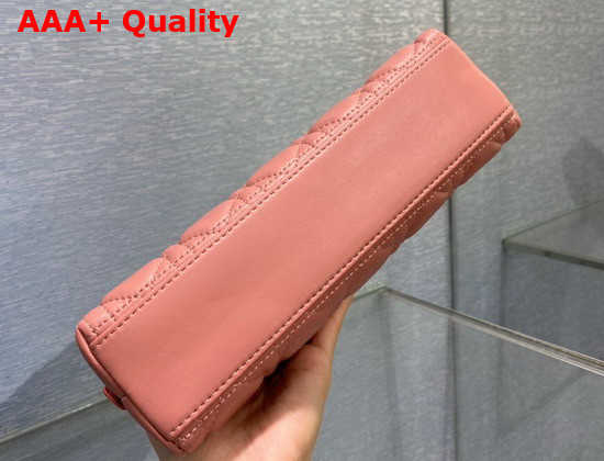 Dior Caro Beauty Pouch Pink Cannage Lambskin Replica