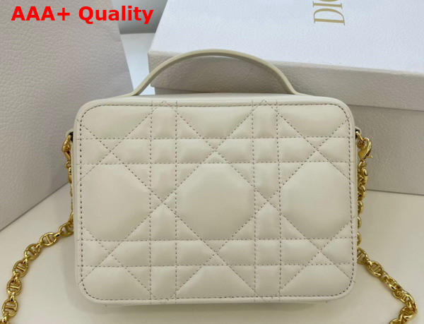 Dior Caro Box Bag with Chain Latte Quilted Macrocannage Calfskin Replica