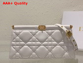 Dior Caro Colle Noire Clutch with Chain Latte Cannage Lambskin Replica