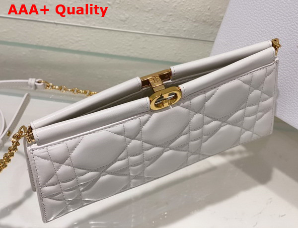 Dior Caro Colle Noire Clutch with Chain Latte Cannage Lambskin Replica