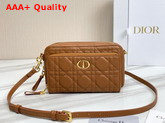 Dior Caro Double Pouch Camel Supple Cannage Calfskin Replica