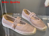 Dior Caro Espadrille Ballerina Flat Nude Mesh Embroidery Replica