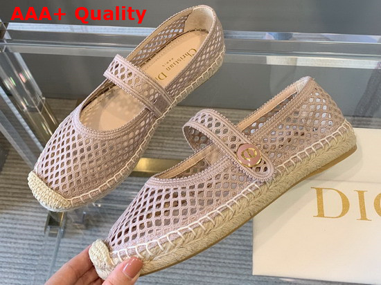 Dior Caro Espadrille Ballerina Flat Nude Mesh Embroidery Replica