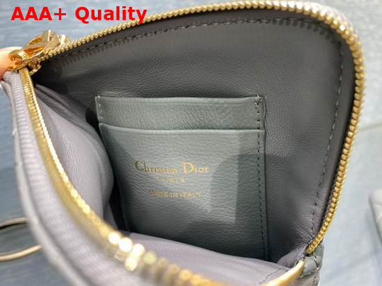Dior Caro Multifunctional Pouch Gray Supple Cannage Calfskin Replica