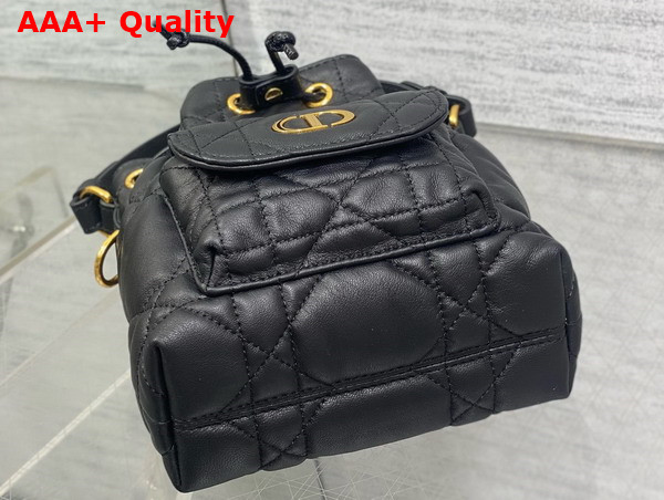 Dior Caro Nano Bucket Bag in Black Macrocannage Lambskin Replica
