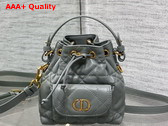 Dior Caro Nano Bucket Bag in Cloud Blue Macrocannage Lambskin Replica