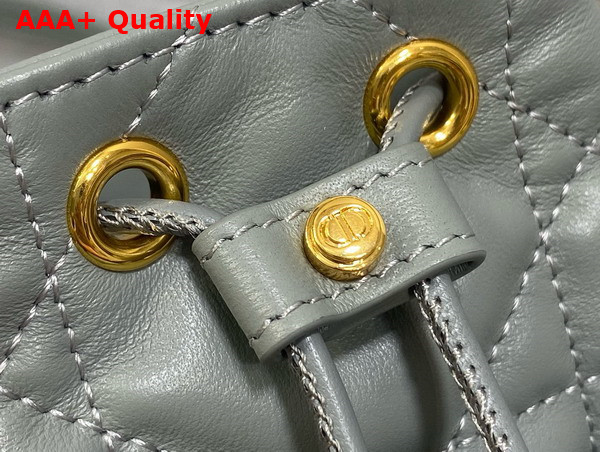 Dior Caro Nano Bucket Bag in Cloud Blue Macrocannage Lambskin Replica