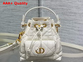 Dior Caro Nano Bucket Bag in Latte Macrocannage Lambskin Replica