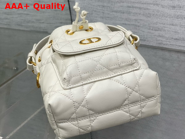 Dior Caro Nano Bucket Bag in Latte Macrocannage Lambskin Replica