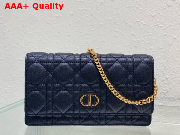 Dior Caro Pouch Black Supple Cannage Calfskin Replica