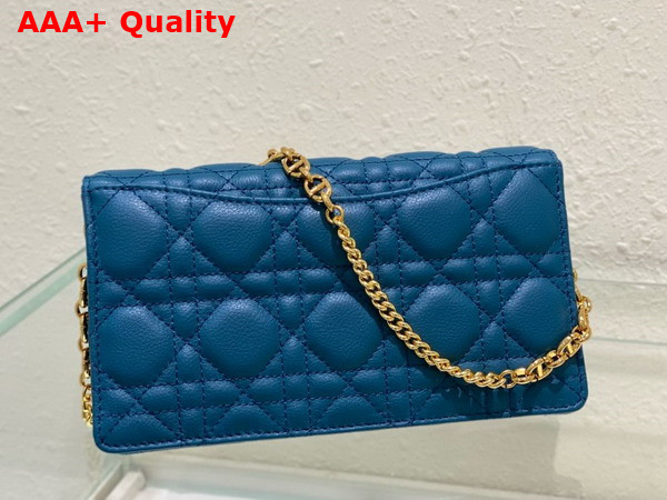 Dior Caro Pouch Blue Supple Cannage Calfskin Replica