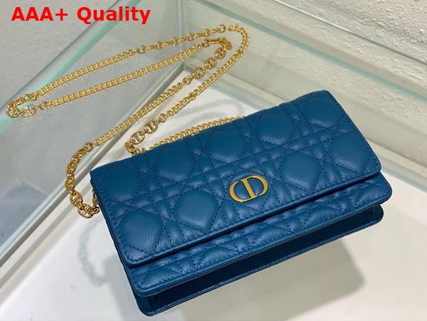 Dior Caro Pouch Blue Supple Cannage Calfskin Replica