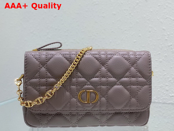 Dior Caro Pouch with Chain Blush Supple Cannage Calfskin Replica