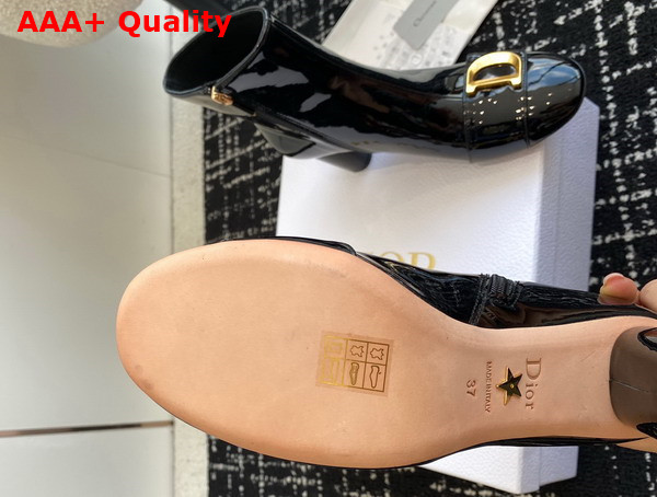 Dior Cest Dior Heeled Ankle Boot Black Patent Calfskin Replica