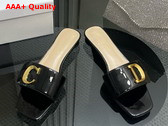 Dior Cest Dior Slide in Black Patent Calfskin Replica