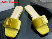 Dior Cest Dior Slide in Yellow Velvet Replica