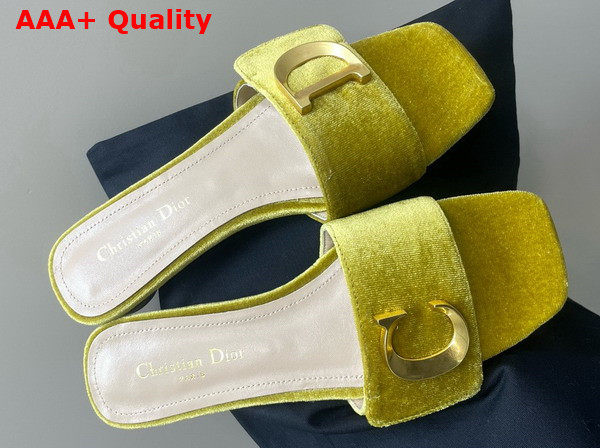 Dior Cest Dior Slide in Yellow Velvet Replica