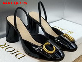 Dior Cest Dior Slingback Pump Black Patent Calfskin Replica