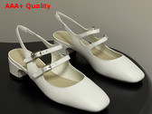 Dior Cherie Slingback Pump in White Supple Calfskin Replica