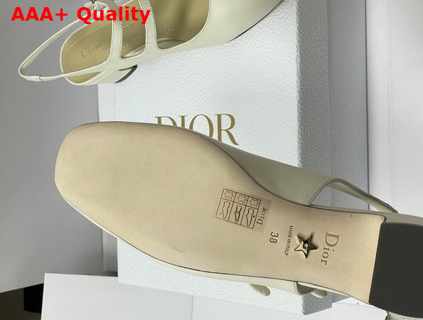 Dior Cherie Slingback Pump in White Supple Calfskin Replica