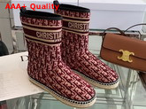 Dior Chez Moi Dior Granville Ankle Boot Burgundy Dior Oblique Embroidered Velvet Replica