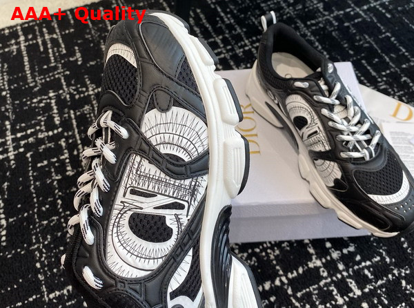 Dior Chrono Sneaker Black Mesh with Black Leather Effect Panels Replica