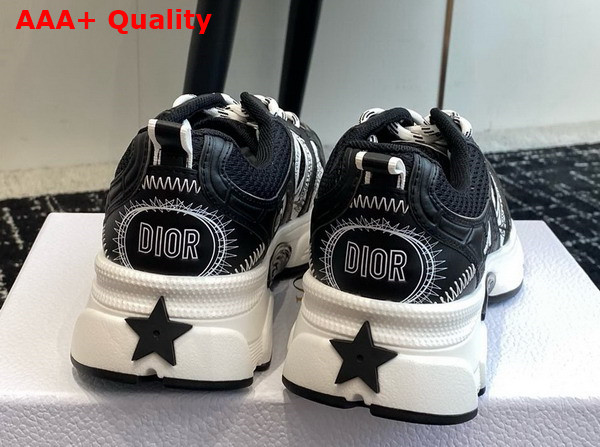 Dior Chrono Sneaker Black Mesh with Black Leather Effect Panels Replica