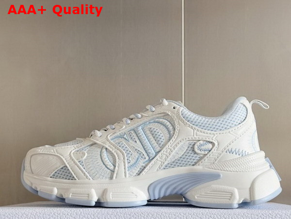 Dior Chrono Sneaker White and Sky Blue Mesh and Leather Effect Panels Replica