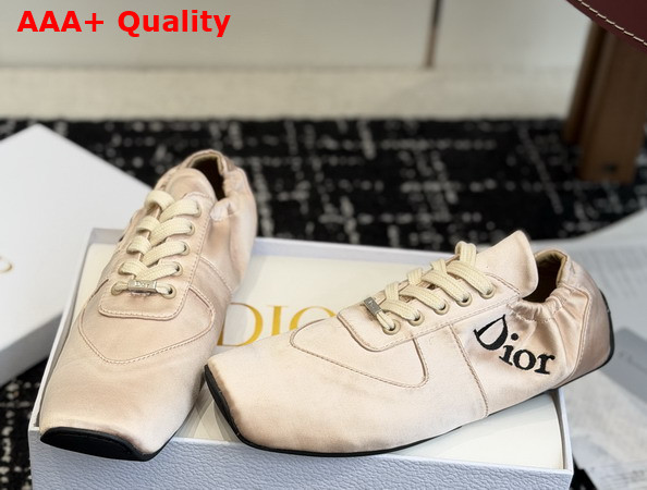 Dior Coeur Sneaker in Pink Beige Satin Replica
