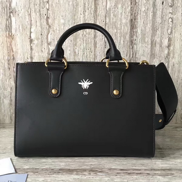 Dior D Bee Tote Handbag in Black Smooth Calfskin For Sale
