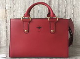 Dior D Bee Tote Handbag in Red Smooth Calfskin For Sale